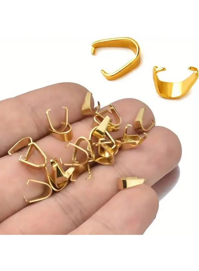 Stainless Steel Pendant Necklace Clasps 50pcs Melon Seed Clip Connectors DIY Jewelry Making Supplies - Image 2
